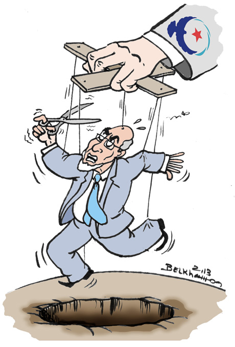 tunisie_directinfo_tunisie-assassinat-de-chokri-belaid-le-saut-dans-l-inconnu_dessin caricature_chedly belkhamsa_le saut dans l'inconnu