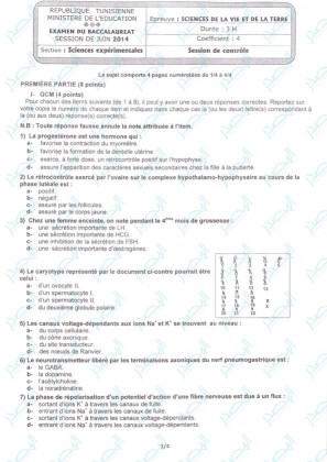 Tunisie-Bac 2014-Session De Contrôle : Tous Les Sujets Du Mardi ...