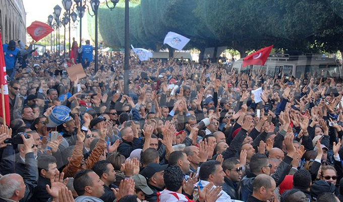 protestation-manifestation-syndicaliste-sécuritaire-tunisie-directinfo