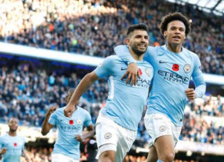 Manchester City, la joie d'Aguero et Sane