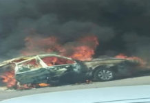 Accident spectaculaire à Bou Salem : trois blessés et une voiture ravagée par les flammes