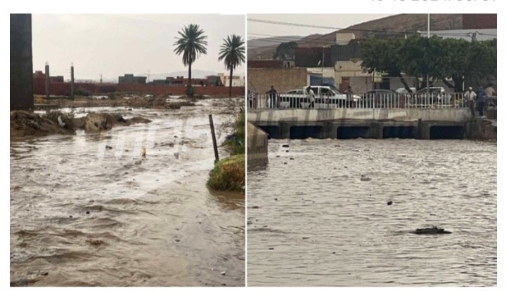 Sidi Bouzid fortes pluies et crue de l’oued Bir El Hafey alertent les