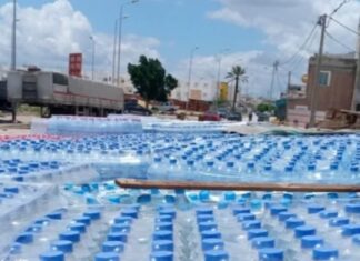 Sousse : saisie de plus de 73 000 bouteilles d’eau minérale dans un entrepôt anarchique