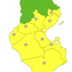 Carte de vigilance météo du 22 novembre : Pluies intenses attendues à Jendouba et Béja carte météo