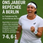 Tennis – WTA 500 Berlin : Ons Jabeur saisit sa chance à Berlin et file en huitièmes Tennis Berlin Ons Jabeur