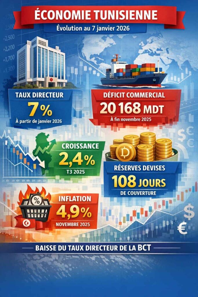 Baisse du taux directeur en Tunisie