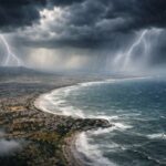 ⚠️ Alerte Météo : Rafales à 70 km/h et orages, soyez prudents sur les routes et le littoral ! Orage, Pluie, Météo