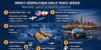 Alerte au Moyen-Orient : Le bras de fer Trump-Iran bouscule le trafic aérien Moyen-Orient Trasnport Aérien