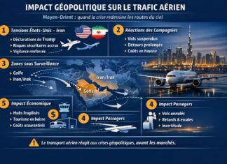 Alerte au Moyen-Orient : Le bras de fer Trump-Iran bouscule le trafic aérien Moyen-Orient Trasnport Aérien