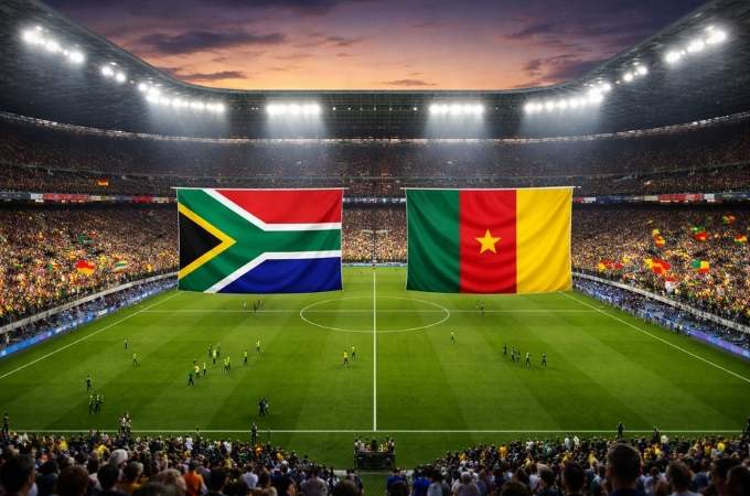 Stade plein avant le match Afrique du Sud – Cameroun en huitième de finale de la Coupe d’Afrique des Nations