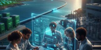 L’Énergie au bout du câble : Pourquoi Terna mise sur le génie tunisien Infographie montrant le tracé du câble sous-marin ELMED entre la Tunisie et l'Italie, entourée de logos de technologies Cleantech et Smart Grid