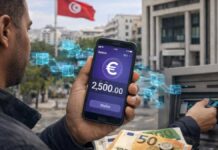 Euro numérique : La Tunisie doit choisir entre passerelle et muraille Infographie montrant le corridor financier entre l'euro numérique (BCE) et l'économie tunisienne via une passerelle de conversion numérique sécurisée.