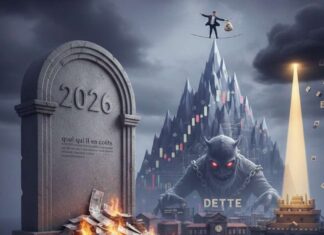 Budget France 2026 : La fin de l’illusion, l’heure de la rigueur sélective Infographie montrant la répartition du budget de l'État français 2026 avec une flèche ascendante pour la Défense et une flèche descendante pour le déficit public