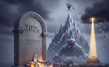 Budget France 2026 : La fin de l’illusion, l’heure de la rigueur sélective Infographie montrant la répartition du budget de l'État français 2026 avec une flèche ascendante pour la Défense et une flèche descendante pour le déficit public