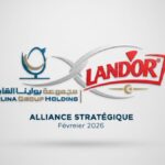 PGH et Land’Or : L’onde de choc qui réveille la Bourse de Tunis Logo de Poulina Group Holding et Land’Or superposés sur fond d'usine agroalimentaire moderne, symbolisant le projet d'acquisition