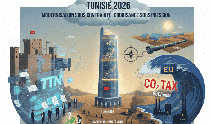 Graphique dépendance énergétique Tunisie 2026, Industrie décarbonée Tunisie Semaine ECO