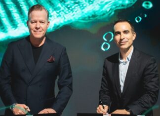 Wilo et InstaDeep : L’alliance stratégique entre l’eau et l’intelligence artificielle Photographie de la signature de l'accord entre Oliver Hermes (Wilo) et Karim Beguir (InstaDeep) au Wilopark pour le partenariat IA et Eau.