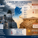 Climat en Tunisie : l’INM confirme un hiver 2025-2026 anormalement chaud et contrasté entre pluies et sécheresse
