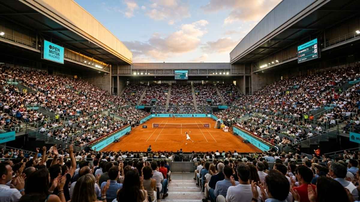 Photographie aérienne d'un stade de Tennis