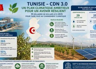 Tunisie : un plan climatique de 55 milliards de dollars pour renforcer la résilience d’ici 2035