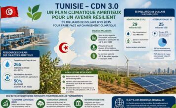 Tunisie : un plan climatique de 55 milliards de dollars pour renforcer la résilience d’ici 2035
