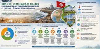Climat : la Tunisie évalue à 29 milliards de dollars ses besoins d’adaptation d’ici 2035