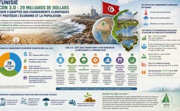 Climat : la Tunisie évalue à 29 milliards de dollars ses besoins d’adaptation d’ici 2035