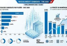 Statistiques Bac Tunisie 2026 : Évolution des filières et montée de l’informatique BAC TUNISIE 2026 - Parts des filières