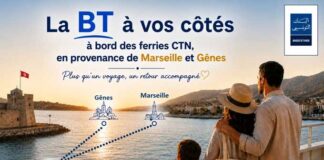 La BT à vos côtés à bord des ferries CTN, de Marseille et Gênes jusqu’à la Tunisie