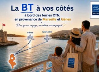 La BT à vos côtés à bord des ferries CTN, de Marseille et Gênes jusqu’à la Tunisie