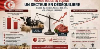 Viande rouge en Tunisie : l’IACE alerte sur le risque d’effondrement de la filière