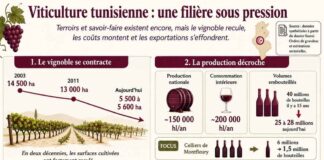 Viticulture tunisienne : L’hémorragie silencieuse d’un fleuron économique en péril Infographie Viticulture Vinicole