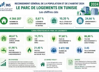 Tunisie : 4,26 millions de logements, mais près d’un sur cinq reste vacant Parc Logements 2024