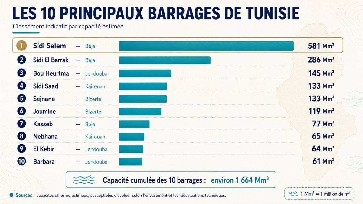 Principaux Barrages Tunisie