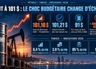ÉNERGIE — FINANCES PUBLIQUES ! Tunisie : avec un Brent attendu à 91 dollars en moyenne en 2026, le choc budgétaire change d’échelle Cours BRENT 10-0962026