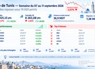 Bourse de Tunis : le Tunindex repasse sous 19.000 points, les valeurs à suivre La semaine boursière 11.09.2026