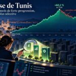 Tunisie Valeurs : après neuf mois de hausse, le temps de la sélectivité à la bourse de Tunis Illustration symbolique d'un investisseur examinant à la loupe une entreprise au milieu d'autres sociétés, évoquant la sélectivité accrue à la Bourse de Tunis.