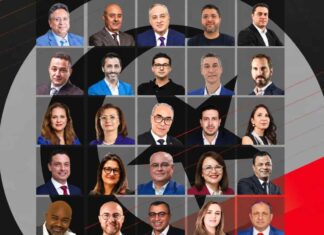 Forbes Africa – Tunisie 2026 : les entreprises et dirigeants mis à l’honneur dans le dossier économique Montage photographique présentant 25 personnalités du monde économique et entrepreneurial tunisien, réunies dans le dossier Tunisia 2026 de Forbes Africa, sur un fond graphique noir, gris et rouge.