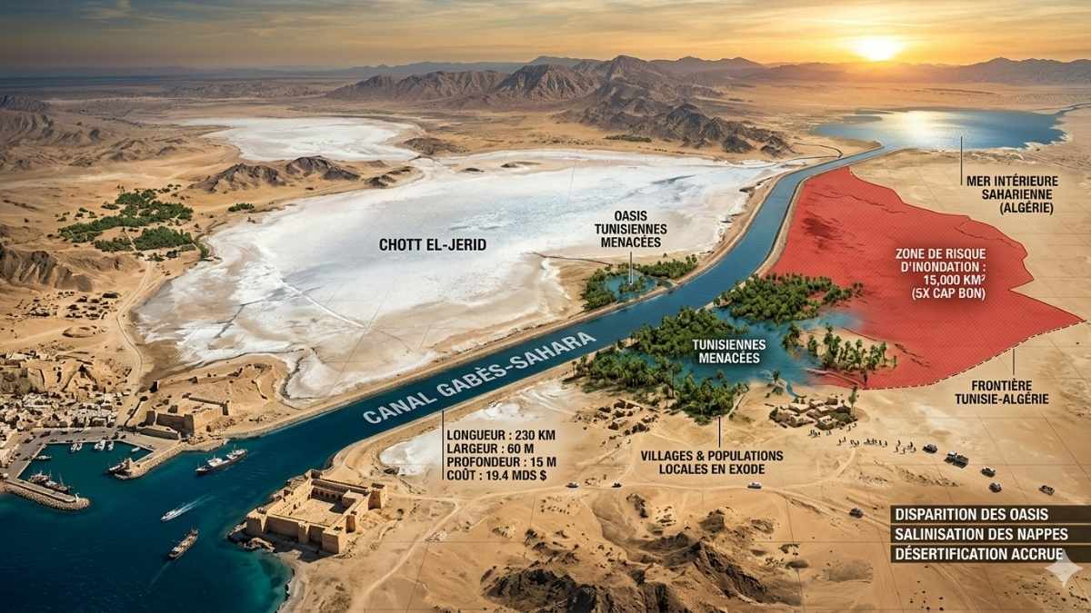CANAL GABES SAHARA Tunisie Algerie